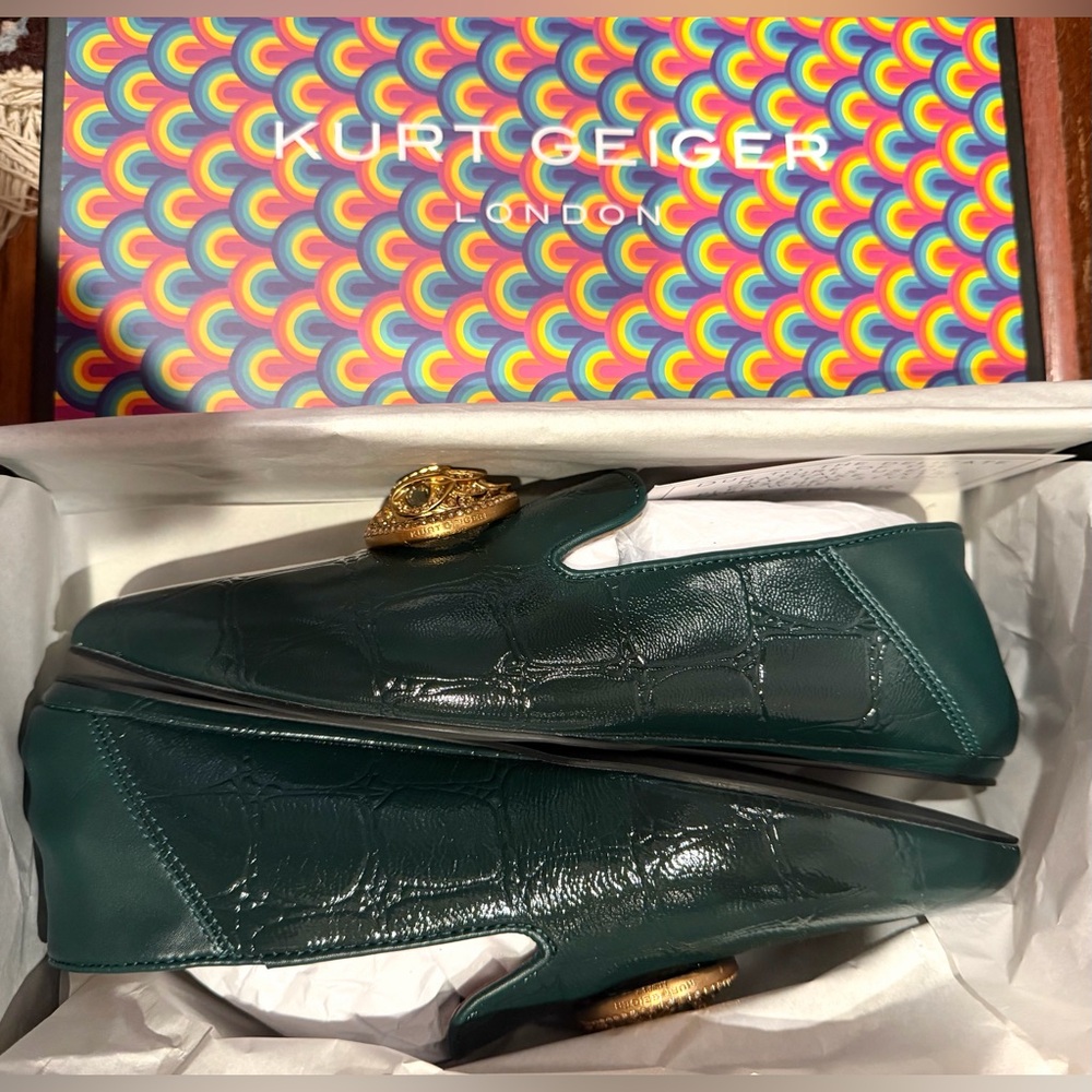 Kurt Geiger Emerald Loafers with Gold Accent - Picture 2 of 7